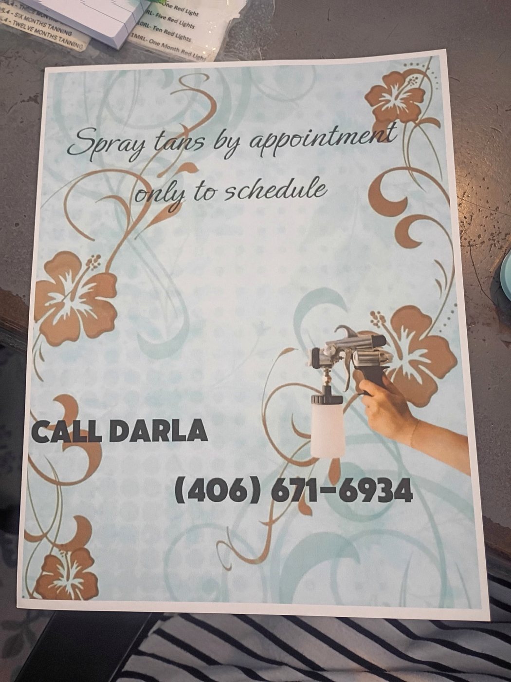 Appointments preferred sign with Darla phone number